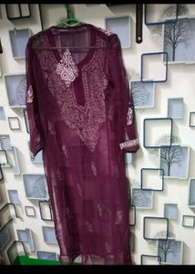 purple mirror work sharara set