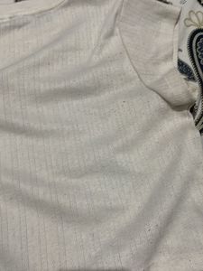 White pointelle top