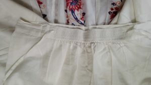 Elegant Off White Kurta Trousers Set