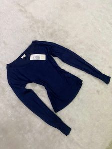 Navy Blue Long Sleeve Top