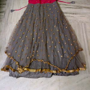 Beautiful Pink and Grey Embellished Gown