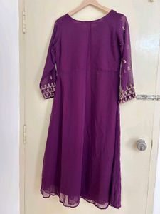 Elegant Purple Embroidered Dupatta Set