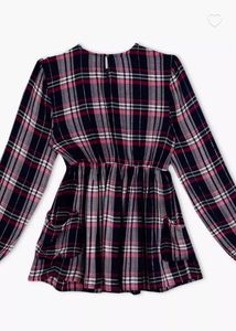 Max Chic Plaid Embroidered Tunic Top