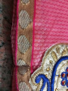 Pink Saree with Embellished Border