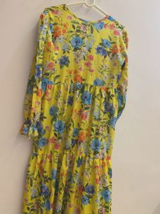 Floral Tiered Yellow Dress