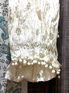 Cream Ethnic Salwar and Dupatta Set
