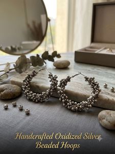 Chunky Beaded Hoop Earrings