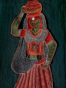 Embroidered Woman Figure Applique