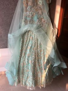 Engagement Gown With Applique Work Embroidery