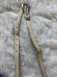 Classic Cream Faux Leather Belt