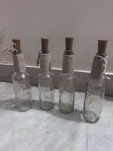 2 Glass bottles with Fairy lights