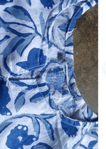 Blue Floral Print Kurta