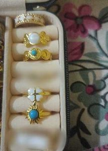 Assorted Gold-Tone Rings Set