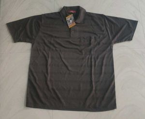 Men's Brown Striped Polo Shirt