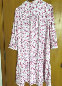 Floral Print Button-Up Midi Dress