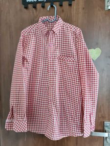 Red & White Gingham Button-Down Shirt