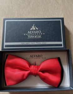 Red Bow Tie with Black Trim