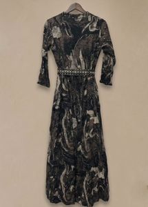 Elegant Marble Print Dress with Sparkle