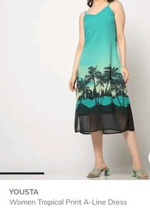 Tropical Palm Print Dress