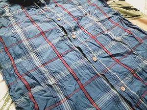 Men's Blue Plaid Long Sleeve Shirt