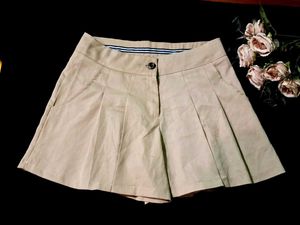 Pleated Tan Shorts