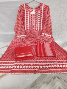 Beautiful Red Kurta Set with Dupatta