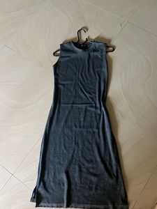 Sleeveless Grey Midi Dress