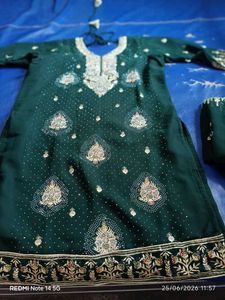Brand new heavy embroidery kurta plazo dupatta set