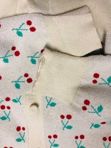 Cute Cherry Print Cardigan
