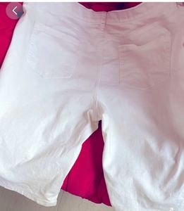 White Cotton Shorts For Teenage Girls, Size UK 16