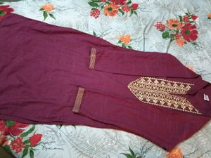 Maroon Embroidered Kurti