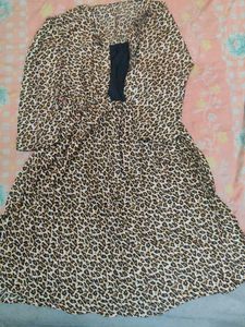2 dresses Blue embroidery dress &amp; Cheetah print dr