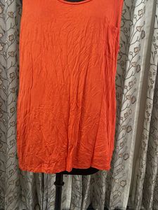 Vibrant Orange Sleeveless Top