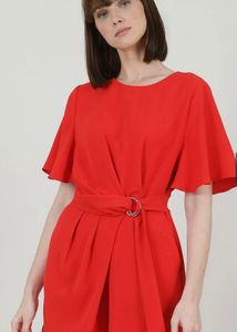Zara Chic Red Belted Wrap Playsuit