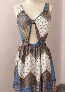 H&amp; M Boho Print Cutout Maxi Dress