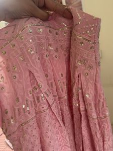 Elegant Pink Chikankari Lehenga Set