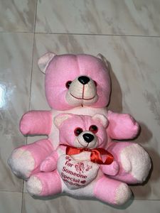 Cute Pink Teddy Bear Duo