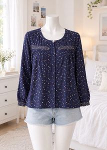 Navy Blue Polka Dot shrug🦋