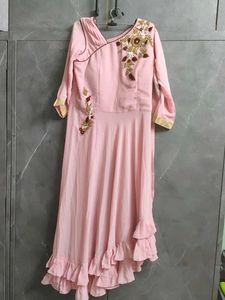 Elegant Pink Embroidered indo-western