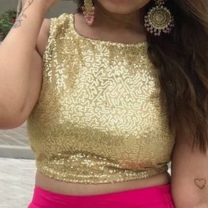 Sparkling Sequin Crop Top/blouse