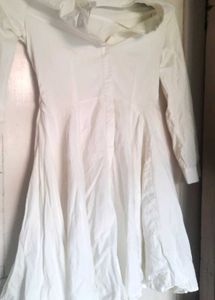 White Midi Shirt Dress For Women
