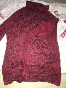 Maroon Floral Print Top
