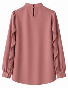 Ruffle Sleeve Blouse with Scarf &amp; Necklace