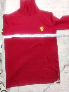 Red Long Sleeve Turtleneck Top
