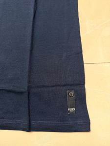 Fendi Roma Navy Cotton Polo TShirt