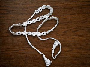 White Crochet Waist Chain with Tassels