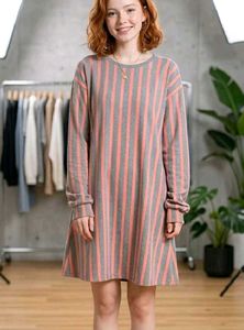 Striped Pink &amp; Grey T-Shirt