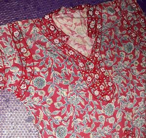 Kashmiri Floral Printed Kurta for Women