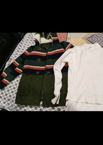Striped Hooded Jacket &amp; Cream Top