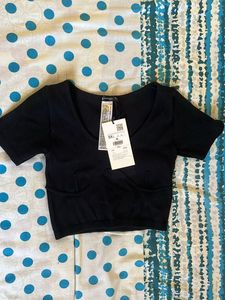 Zara Black Crop Top